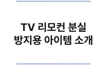 TV 리모컨 분실 방지용 아이템 소개