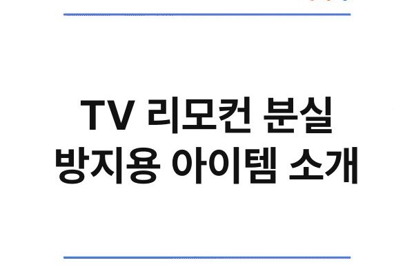 TV 리모컨 분실 방지용 아이템 소개