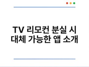 TV 리모컨 분실 시 대체 가능한 앱 소개