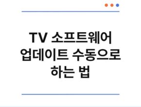TV 소프트웨어 업데이트 수동으로 하는 법