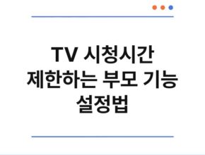 TV 시청시간 제한하는 부모 기능 설정법
