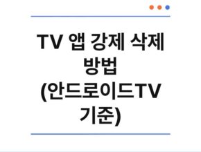 TV 앱 강제 삭제 방법 (안드로이드TV 기준)