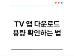 TV 앱 다운로드 용량 확인하는 법