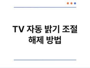 TV 자동 밝기 조절 해제 방법