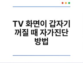 TV 화면이 갑자기 꺼질 때 자가진단 방법