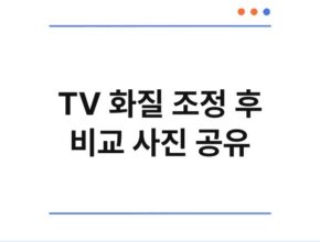 TV 화질 조정 후 비교 사진 공유