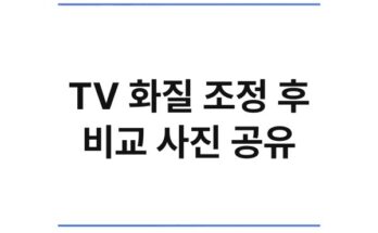 TV 화질 조정 후 비교 사진 공유