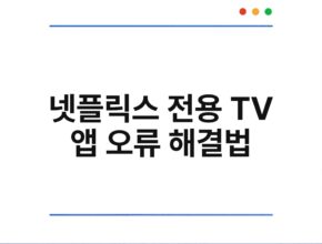 넷플릭스 전용 TV 앱 오류 해결법