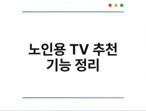 노인용 TV 추천 기능 정리
