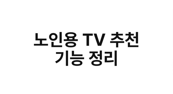 노인용 TV 추천 기능 정리
