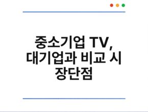 중소기업 TV, 대기업과 비교 시 장단점