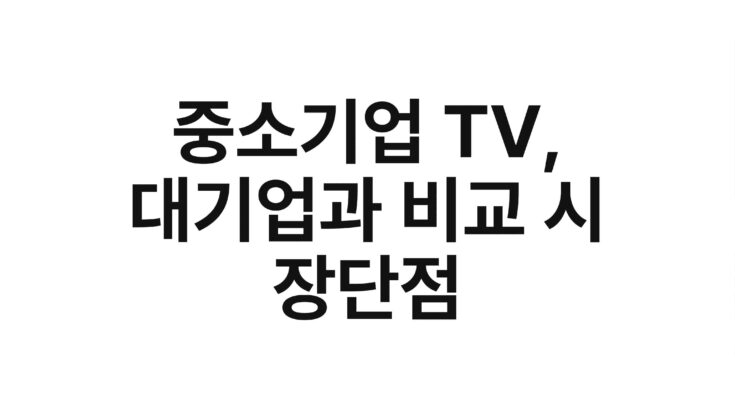 중소기업 TV, 대기업과 비교 시 장단점